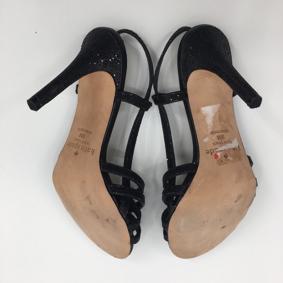 Kate spade black strapped high heels size 9M - Picture 7 of 13